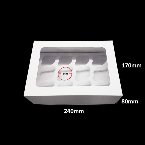 BK E1 Economy Cupcake Boxes Base 240*170*80mm with 12 Mini Holes insert 10pcs - VS Packaging
