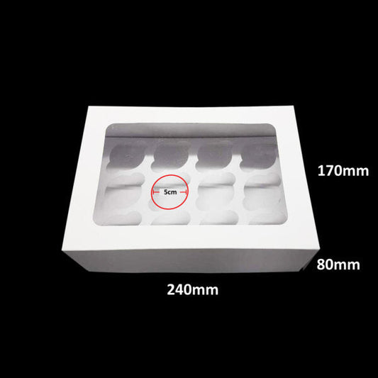 E2 Economy Cupcake Boxes with 12 Standard Holes Insert 10pcs - VS Packaging