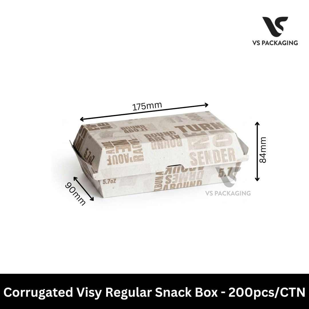 visy corrugated snack box regular 175x90x84mm takeaway cardboard box for chips and fried food