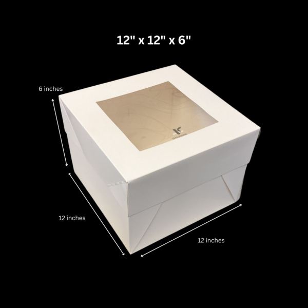 BK D5 Cake Boxes with window 12"x12"x6" 10pcs - VS Packaging