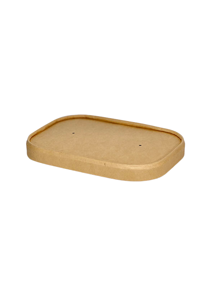 Kraft Rectangular Container Paper Lids - VS Packaging