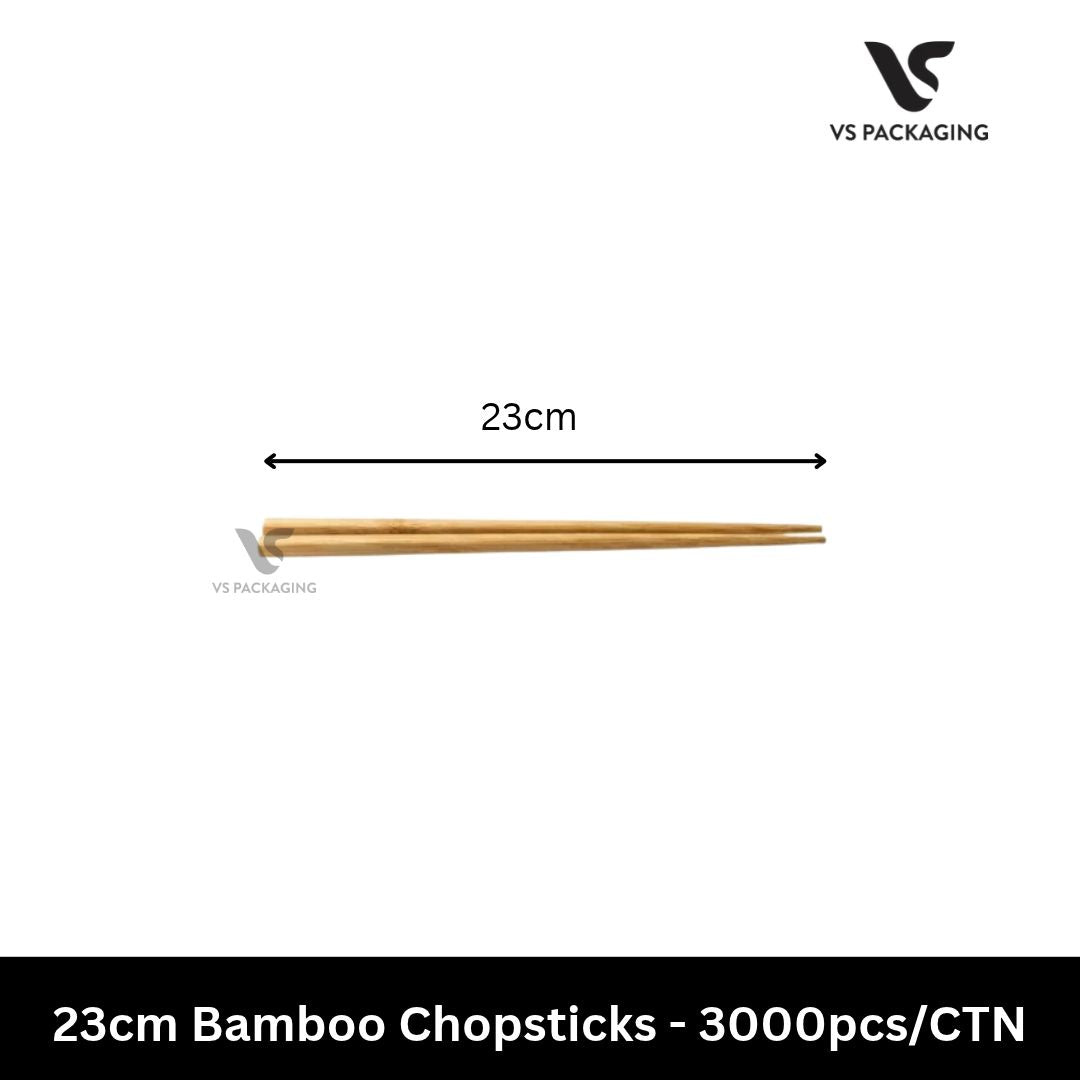 23cm Bamboo Chopsticks Eco-Friendly Disposable – 3000pcs/CTN VS Packaging