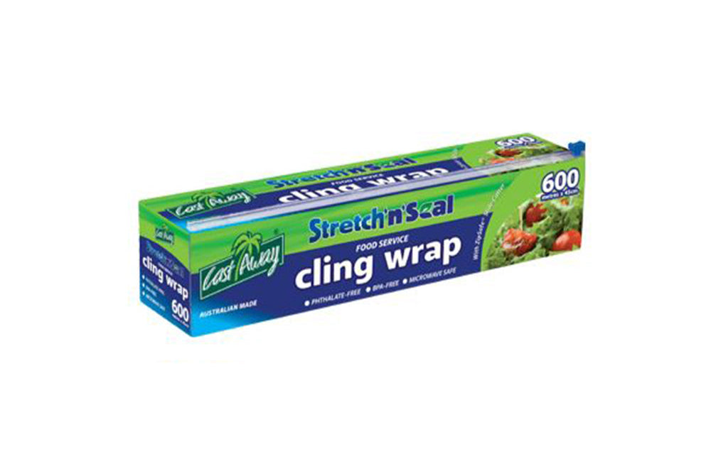 Castaway Cling Wrap 45cm × 600M Roll with Slide Cutter – Food Grade Cling Film