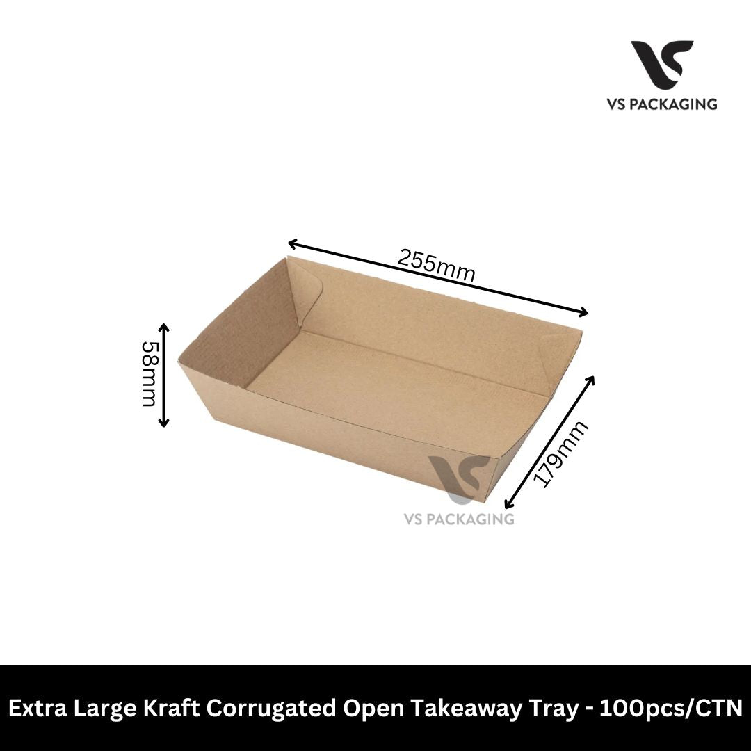 extra large kraft corrugated takeaway tray eco friendly food tray 100pcs bulk Australia