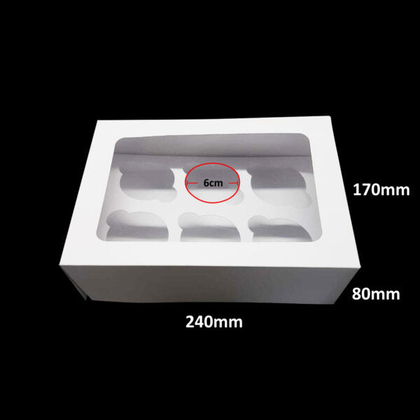 BK E1 Economy Cupcake Boxes Base 240*170*80mm with 6 Standard Holes Insert 10pcs - VS Packaging