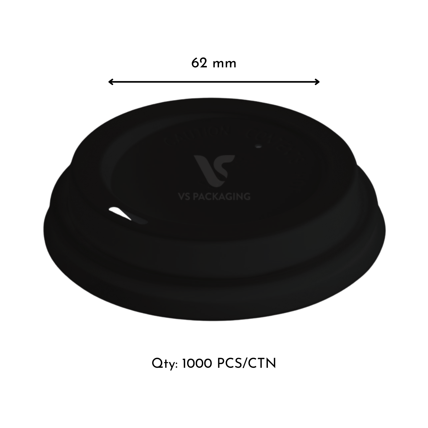 62mm Black Coffee Cup Lids – Fits 4oz Paper Cups (1000pcs) VS Packaging
