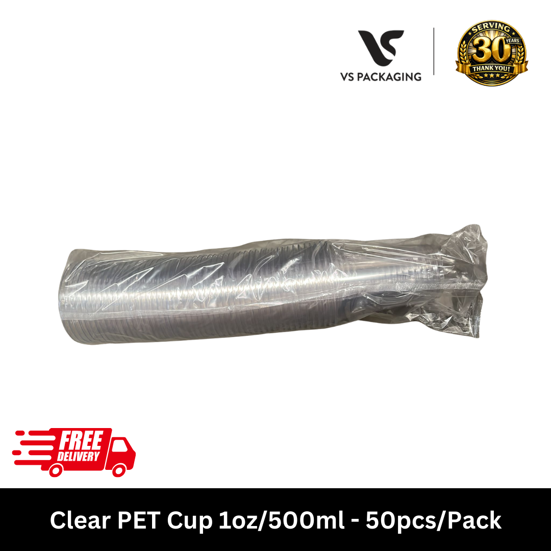 Clear PET Cup 16oz/500 ml - 1000pcs/CTN VS Packaging
