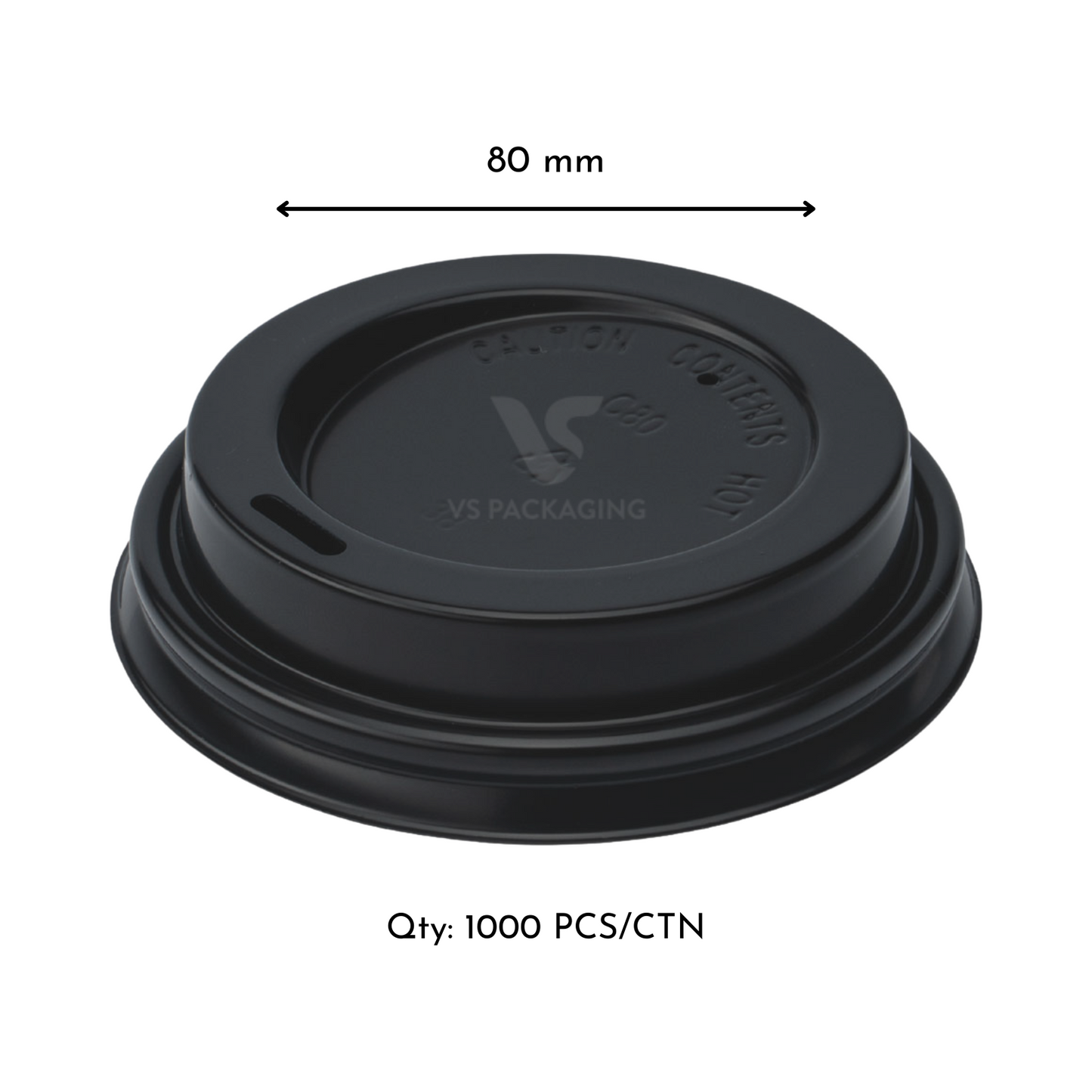 80mm Black Coffee Cup Lids – Fits 8oz Paper Cups (1000pcs) VS Packaging