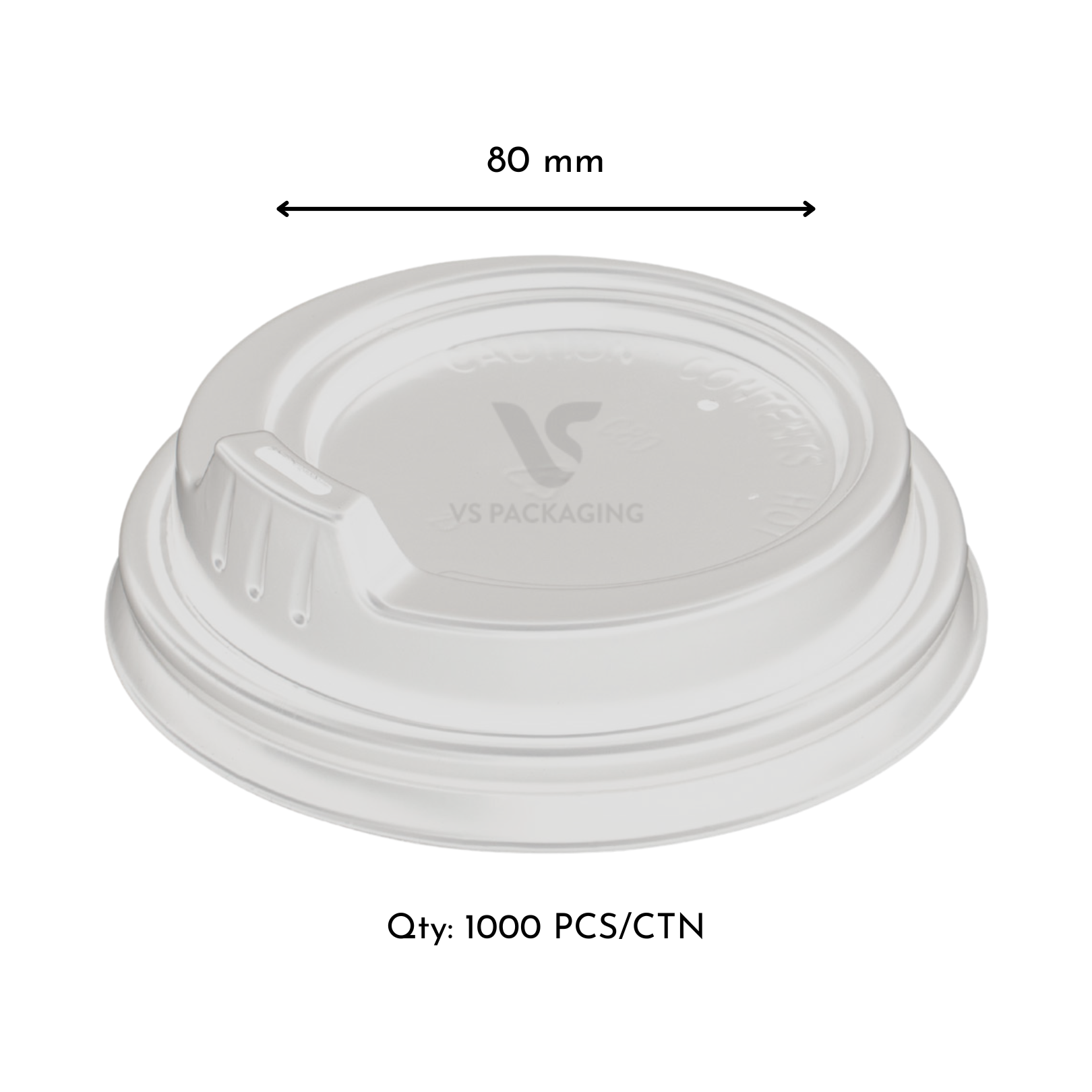 80mm White Sipper Coffee Cup Lids – Fits 8oz Paper Cups (1000pcs) VS Packaging