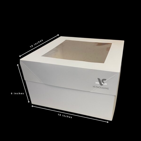 BK D4 Cake Boxes with window 10"x10"x6" 10pcs - VS Packaging