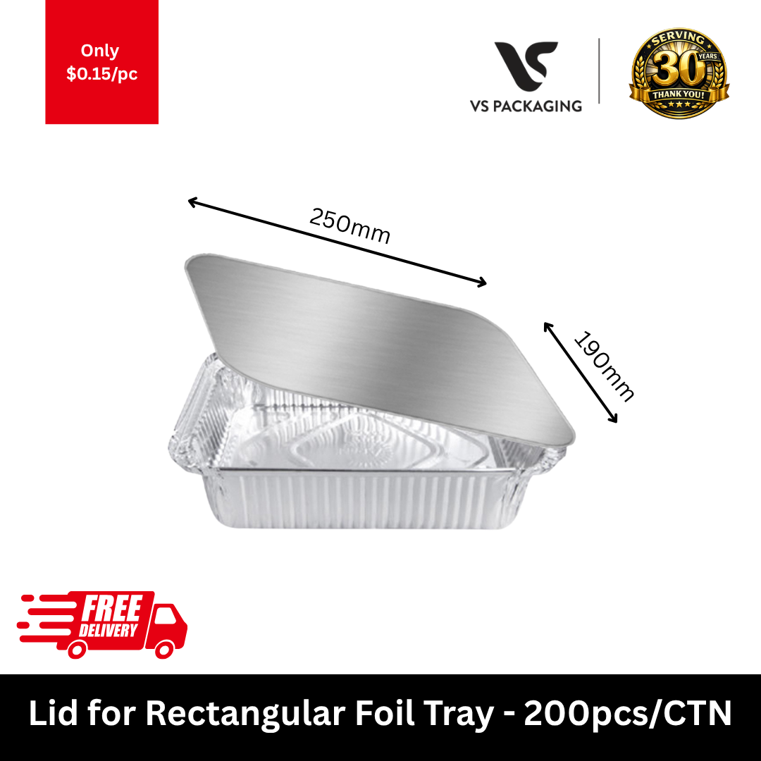 lid for rectangular foil tray 250x190mm disposable catering food tray lid 200pcs carton