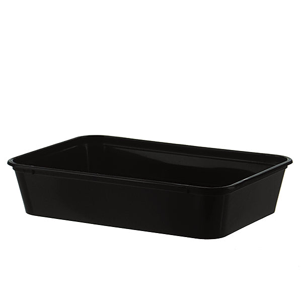 TLT 750ml Rectangular Takeaway Container Base Black - VS Packaging