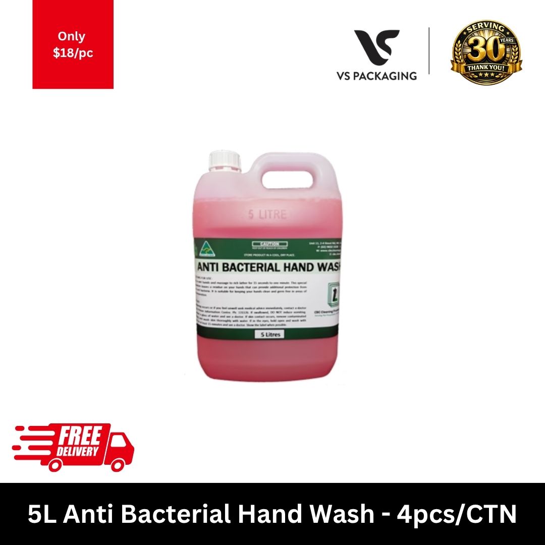 Bingo 5L Anti-Bacterial Hand Wash pink liquid soap bulk carton 4 bottles for commercial washrooms and workplaces