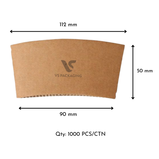 8oz Kraft Cup Sleeves – Fits 8oz Paper Coffee Cups (1000pcs) VS Packaging