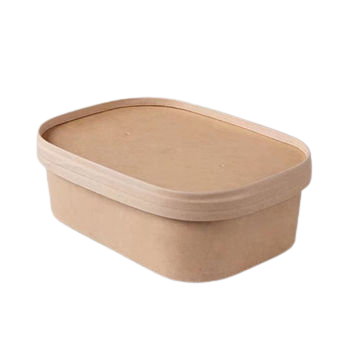 Kraft Rectangular Container Paper Lids - VS Packaging
