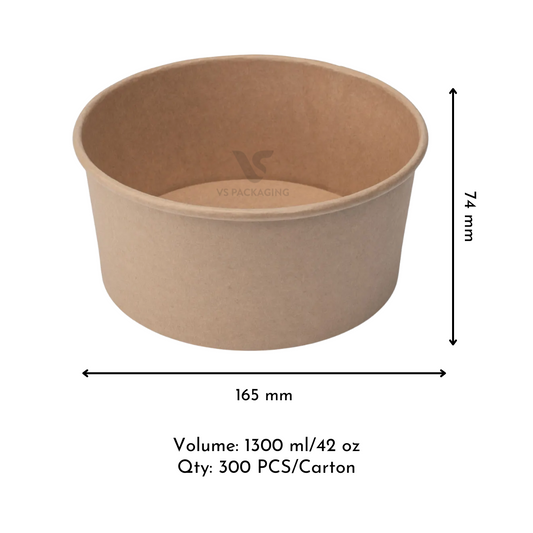 300 ml (42 oz) kraft salad bowl base eco-friendly takeaway container – bulk packaging Australia