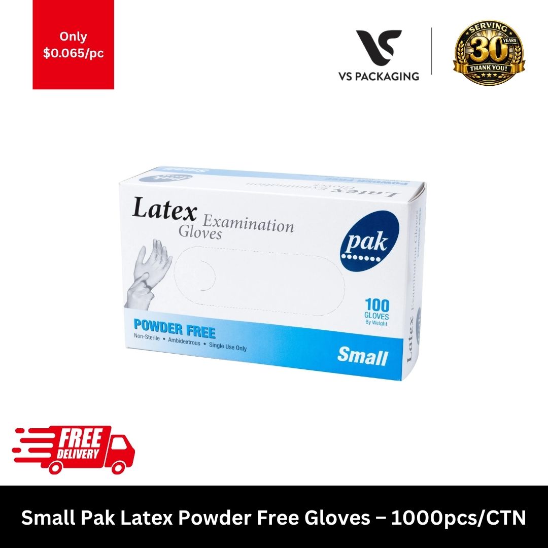 Small Pak latex powder free disposable gloves HACCP food handling healthcare cleaning 1000pcs carton