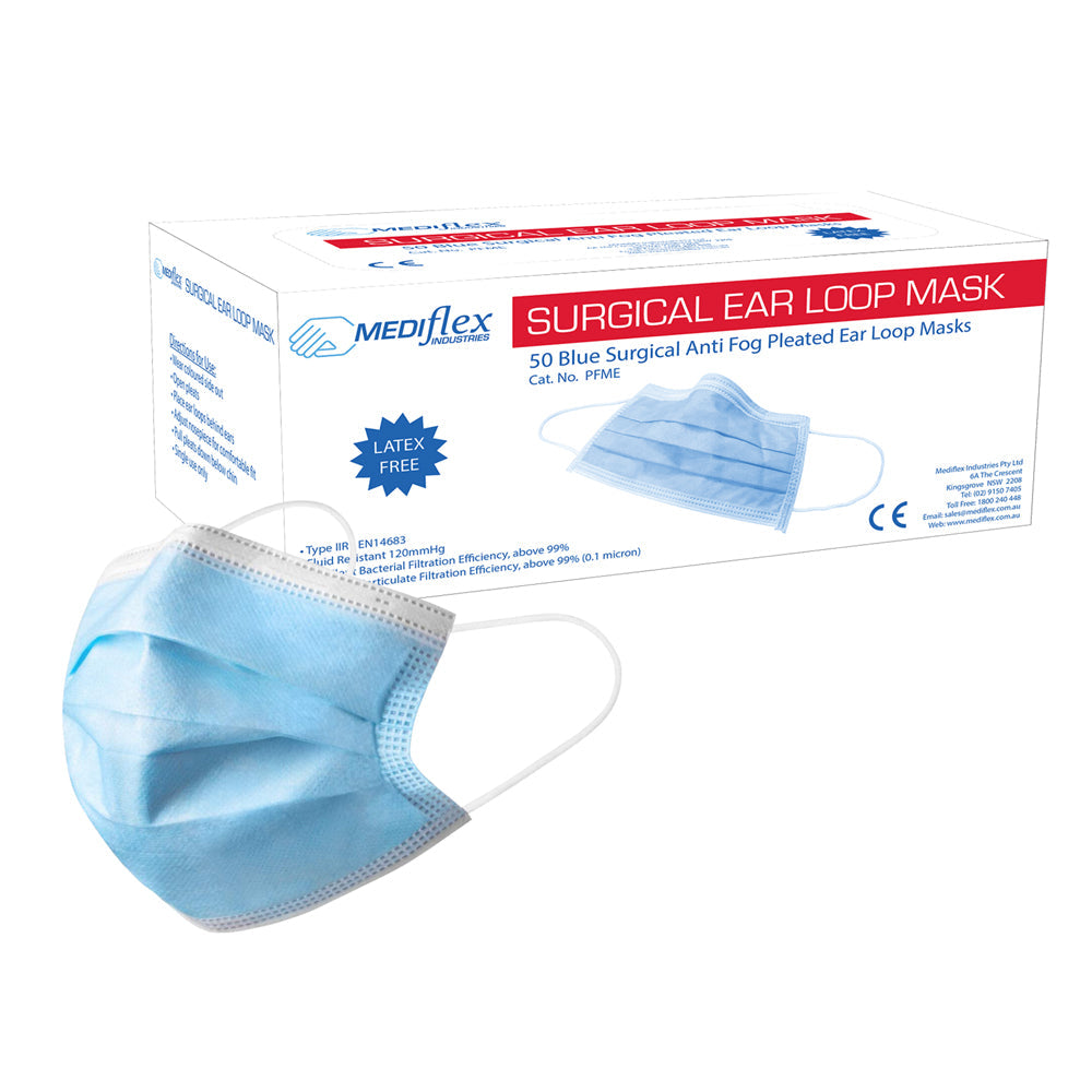 Mediflex Surgical Earloop Mask Blue 1000pcs - VS Packaging