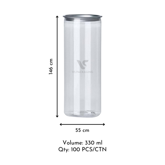 300 ml PET canning bottles with lids – clear PET bottles for iced coffee, smoothies and cold drinks by VS Packaging Australia