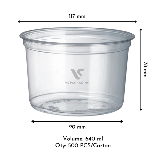 16 oz PET clear round container acai bowl disposable deli cup – bulk takeaway packaging Australia