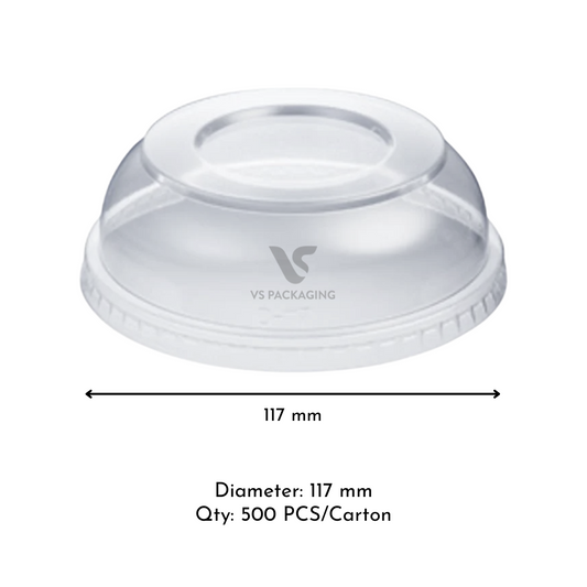 117 mm PET dome lid for PET clear round container / acai bowl – bulk takeaway packaging Australia