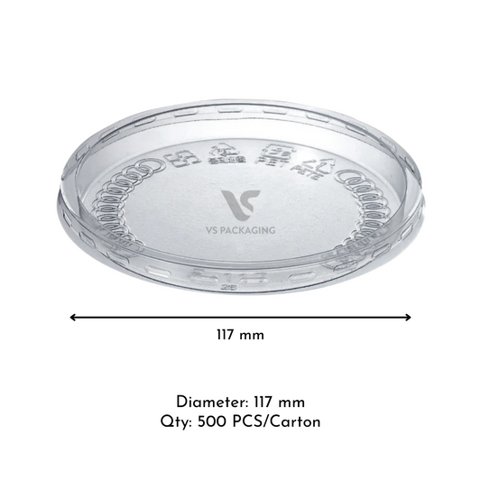117 mm PET flat lid for PET clear round container / acai bowl – bulk takeaway packaging Australia