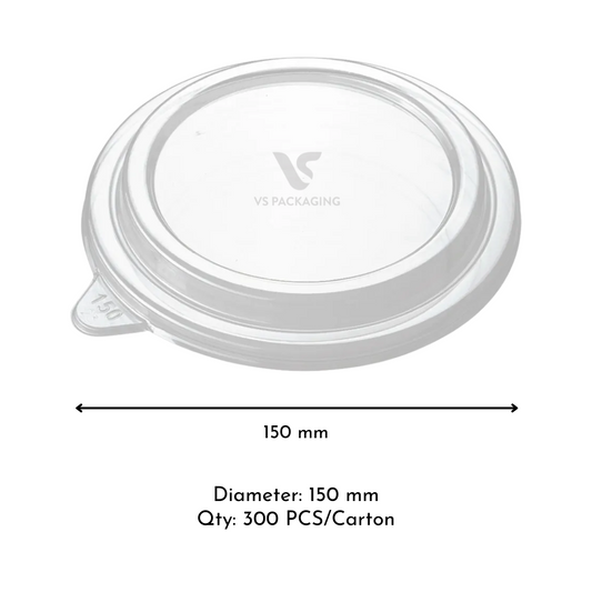 PET Clear Lid 150 mm for Kraft Salad Bowls 500 ml–1000 ml Cold Food Packaging Australia