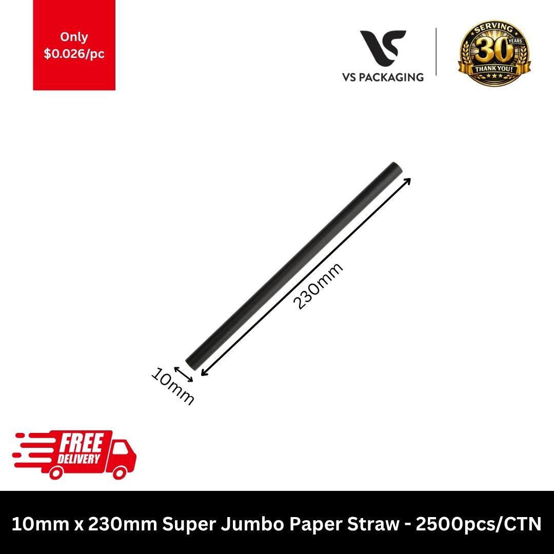 Super jumbo paper straws 10mm x 230mm eco-friendly thick shake straws bulk 2500pcs carton