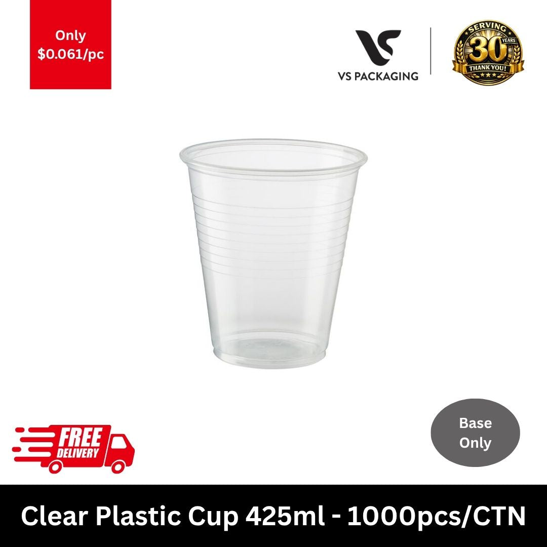Clear 425ml plastic cup PP disposable drinking cup for cold drinks takeaway events 1000pcs carton