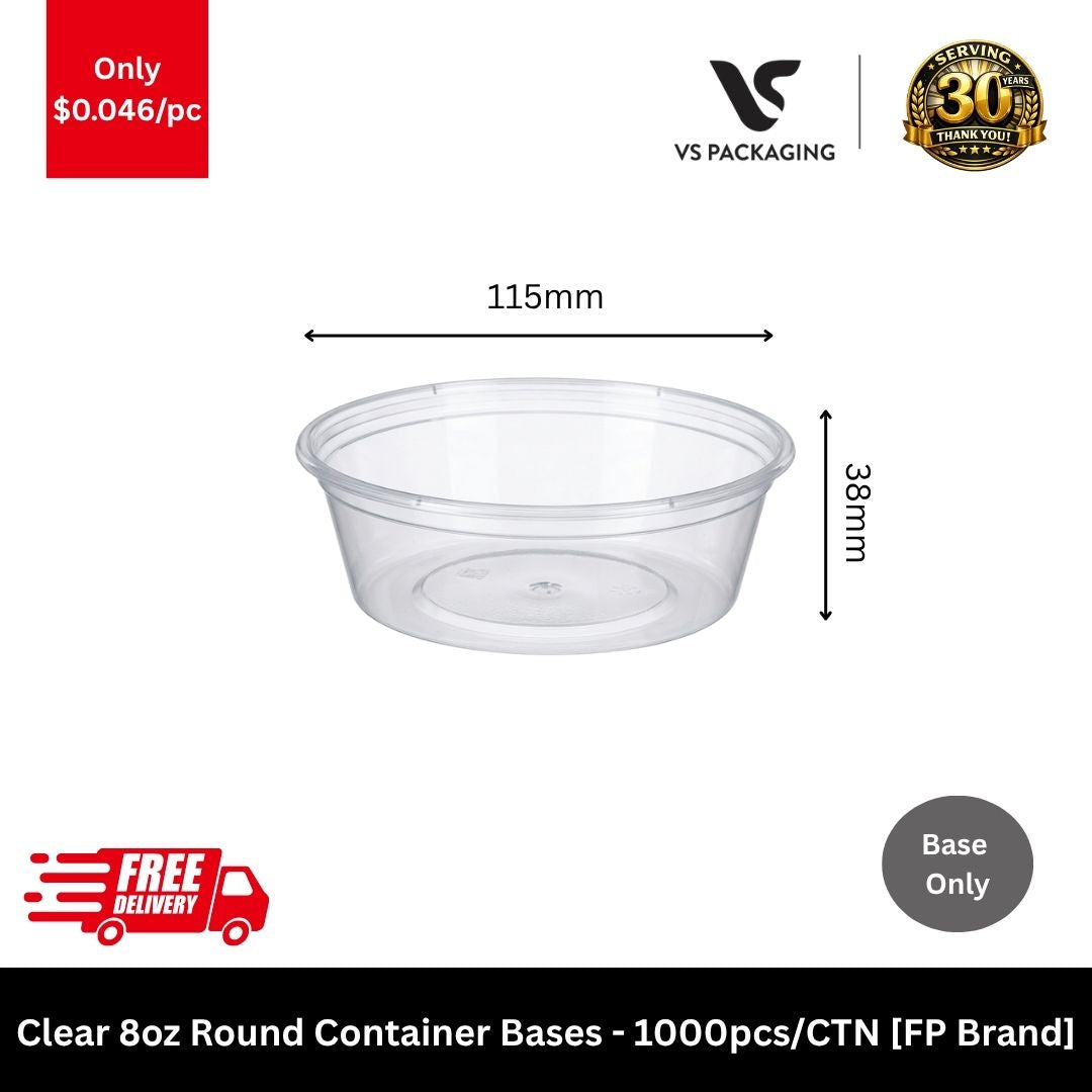 clear 8oz round takeaway container 240ml microwave safe small plastic food container for sauce dessert packaging