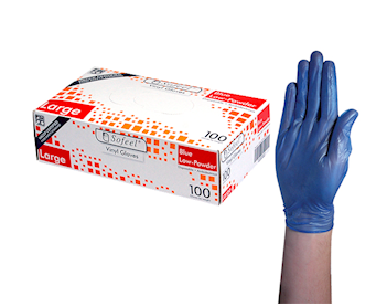 Sofeel Blue Vinyl Powder Free Gloves HACCP Grade Large 1000pcs Carton – Food Handling Gloves Australia