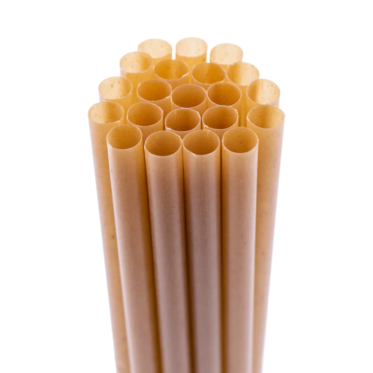 Eco-friendly sugarcane straws 197mm x 6mm – biodegradable and compostable – carton of 2500 for cafes and takeaways