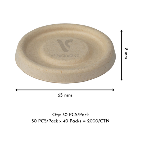 Sugarcane Lid for 2oz Sauce Cup – Kraft Compostable VS Packaging