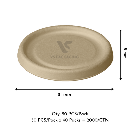 Sugarcane Kraft Lid for 4oz Sauce Cup – Compostable | Available in 50pcs and 2000pcs – VS Packaging