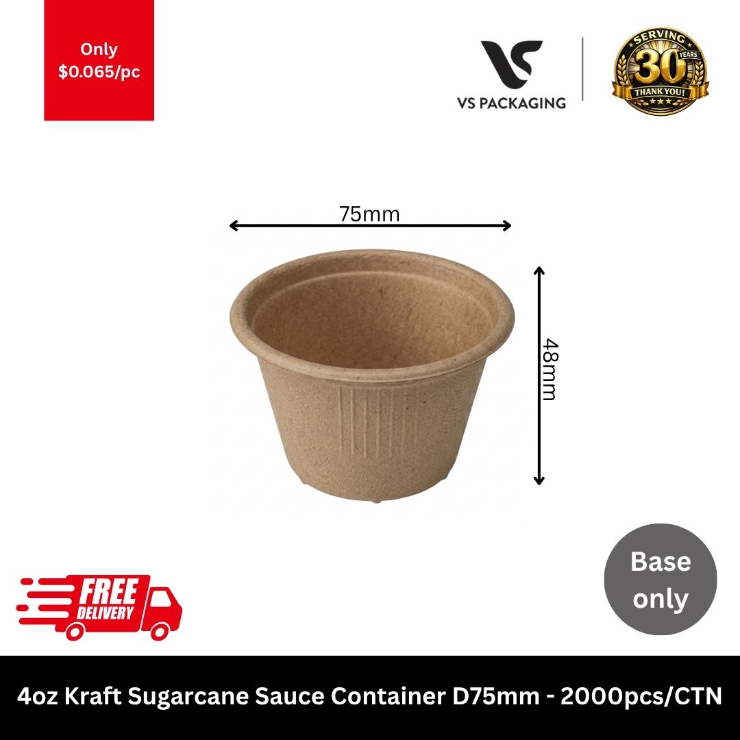 sugarcane 4oz sauce container cup kraft 120ml