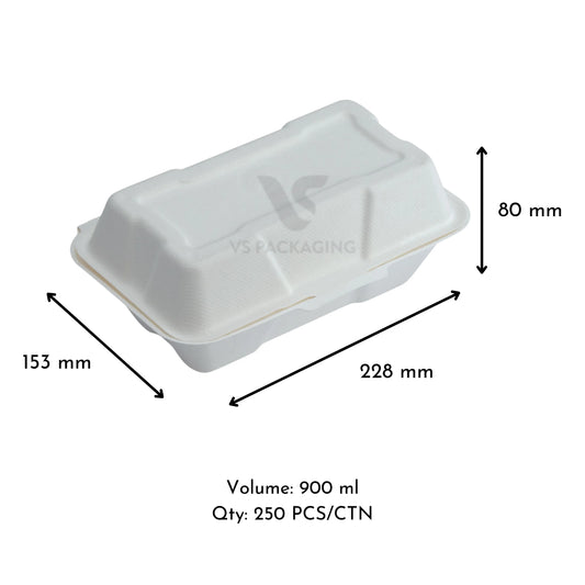 Sugarcane Snack Box Extra Large (900ml) - VS Packaging
