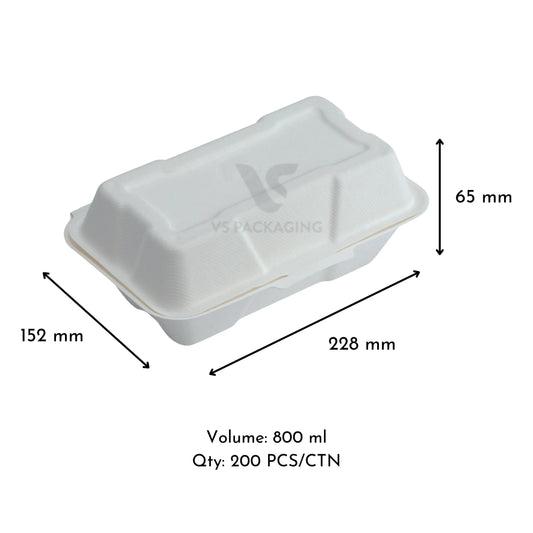 Sugarcane Snack Box Regular (800ml) - VS Packaging
