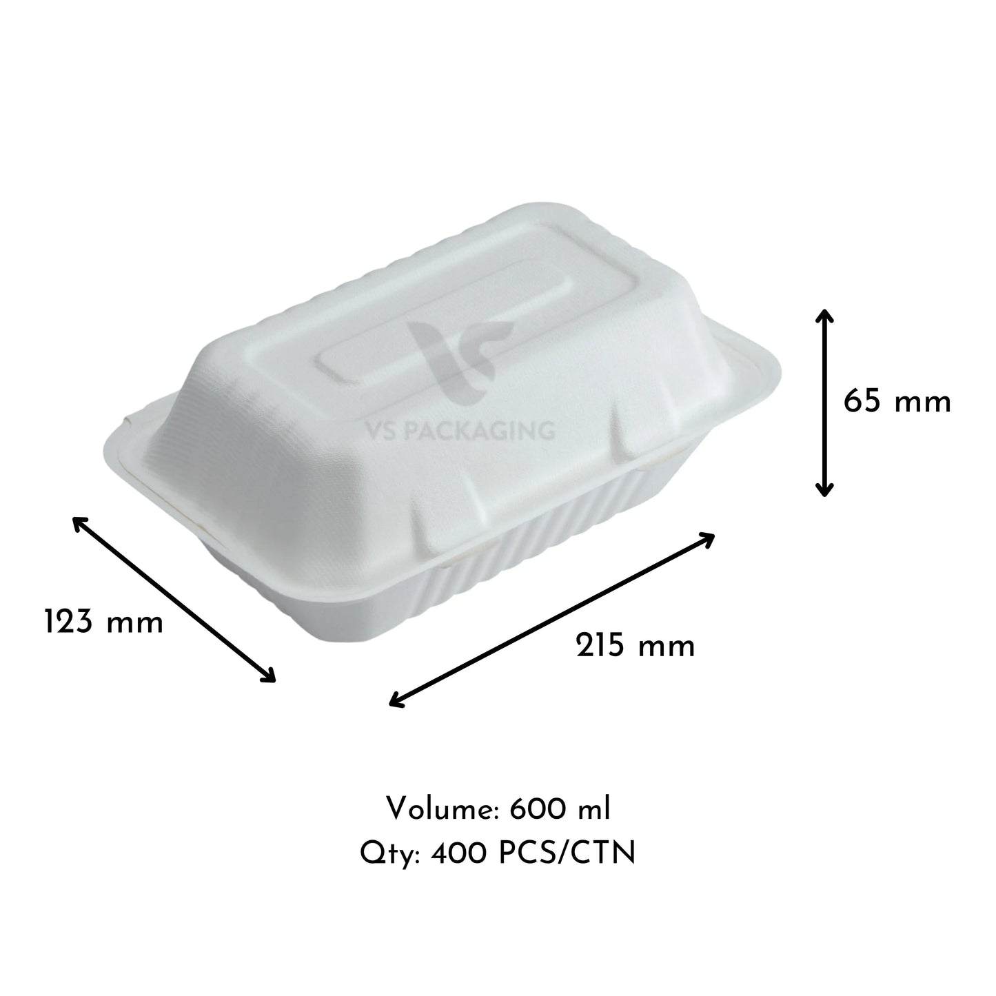 Sugarcane Snack Box Small (600ml) - VS Packaging