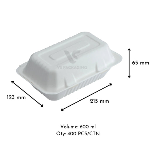 Sugarcane Snack Box Small (600ml) - VS Packaging