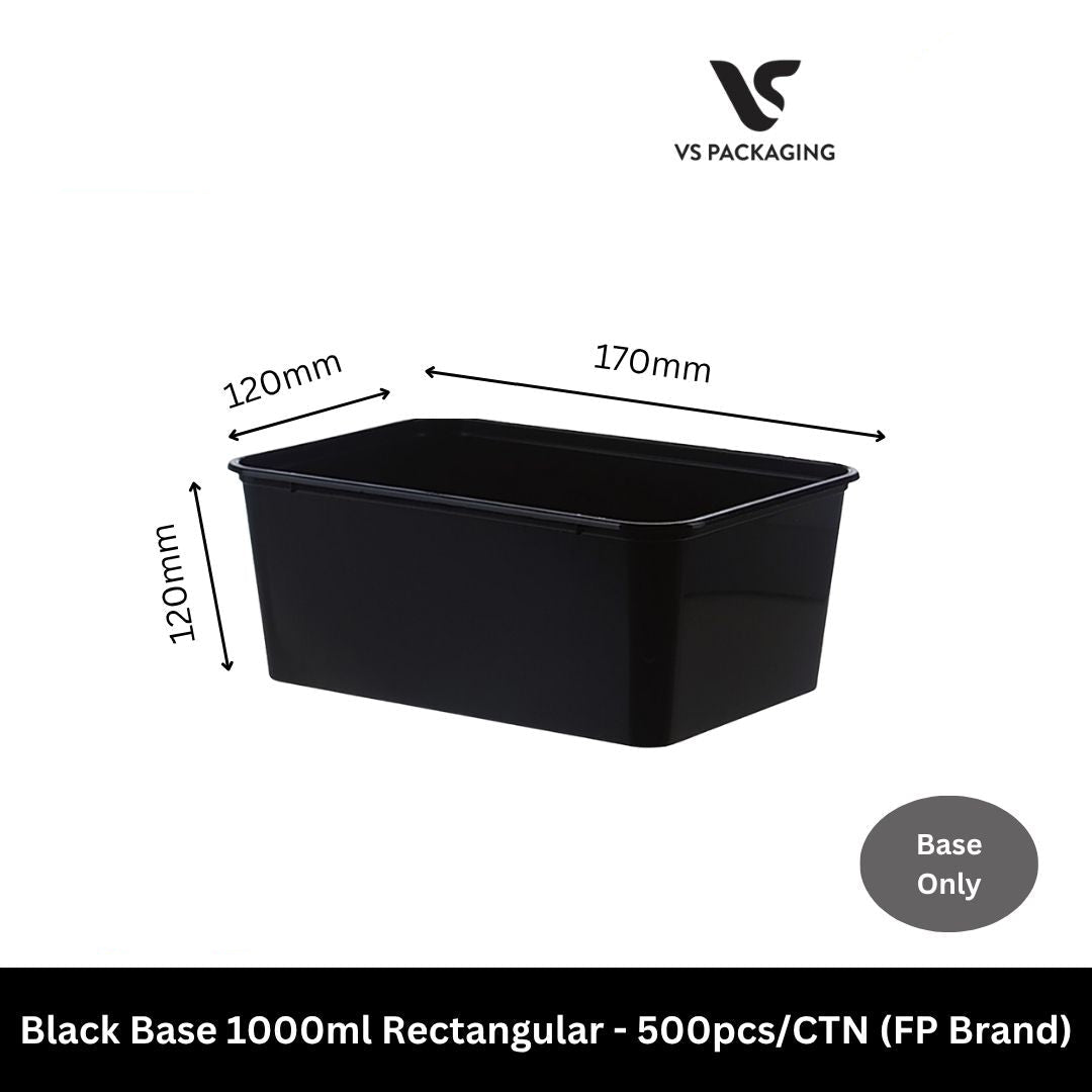 black base 1000ml rectangular container bulk 500pcs Australia takeaway food container for restaurant meal prep catering