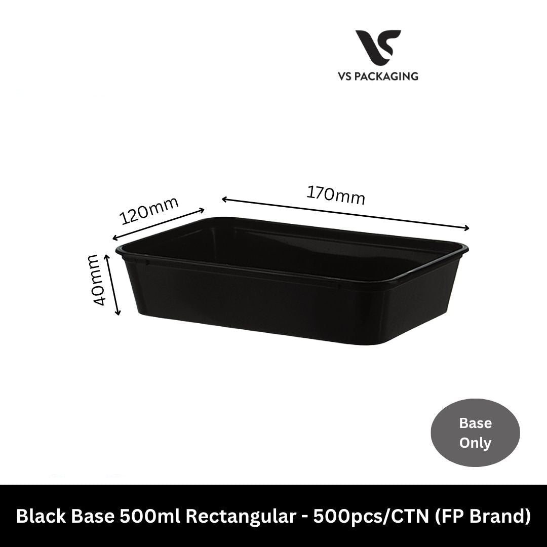 black base 500ml rectangular container bulk 500pcs Australia takeaway food container for restaurant meal prep catering