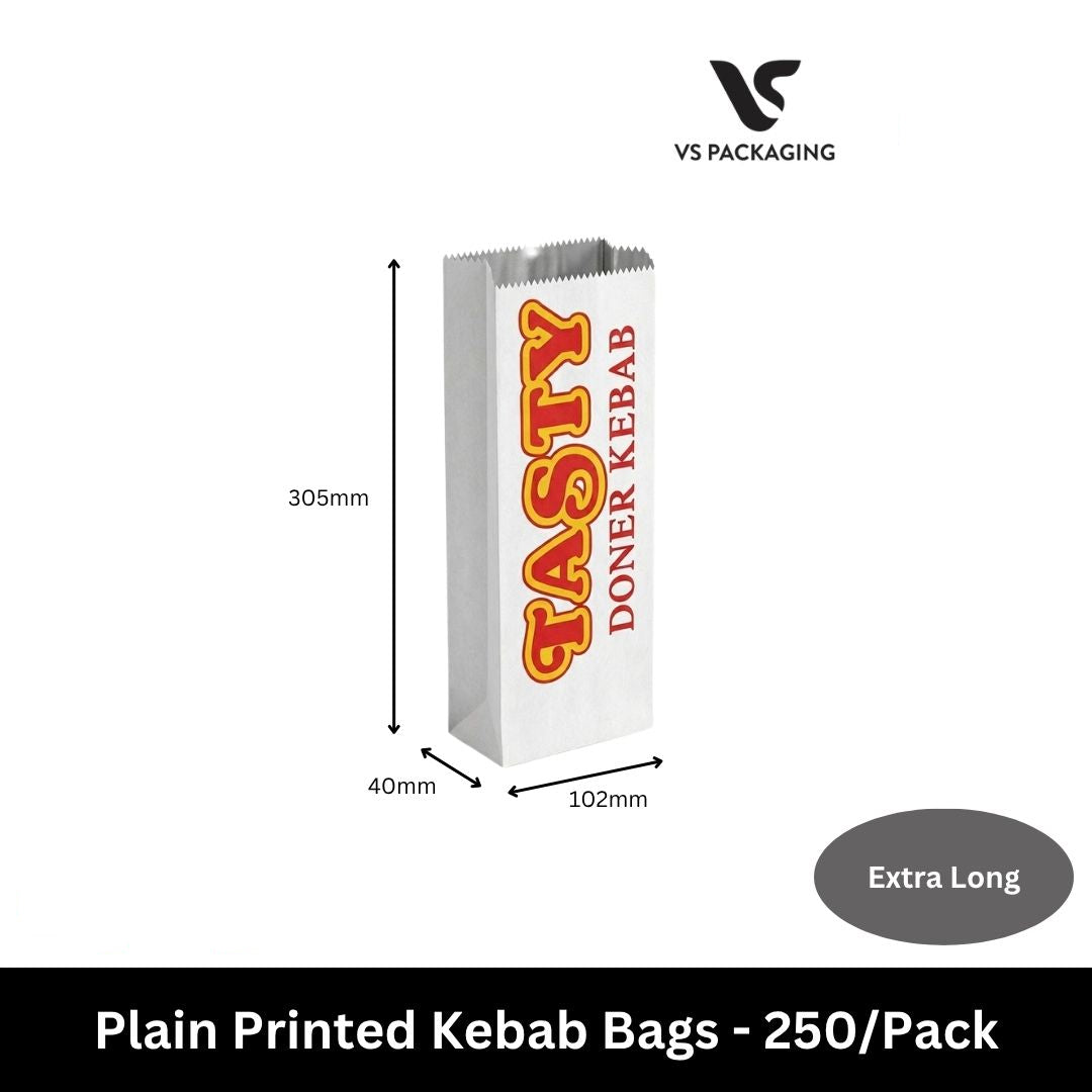 printed foil lined kebab bag extra long greaseproof doner wrap bag 305x102x40mm australia
