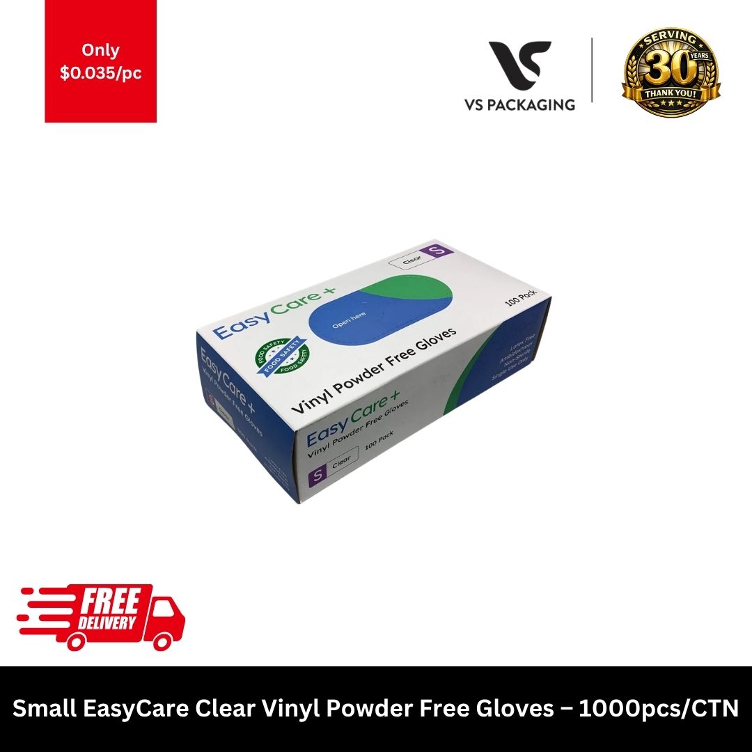 Small EasyCare clear vinyl powder free HACCP disposable gloves for food handling and cleaning 1000pcs carton