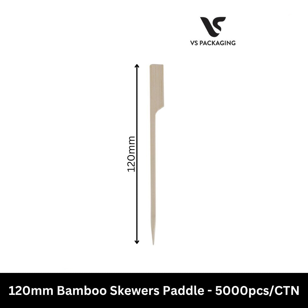 120mm bamboo paddle skewers eco friendly bulk 5000pcs biodegradable appetizer skewers Australia