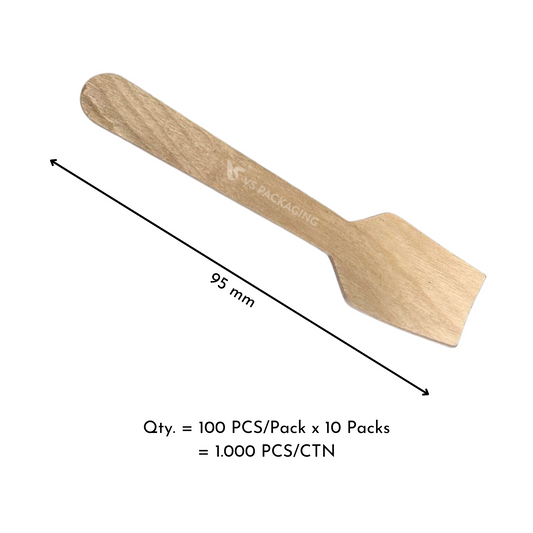 Eco Wooden Ice Cream Spoons – 95mm – Compostable Birchwood – VS Packaging