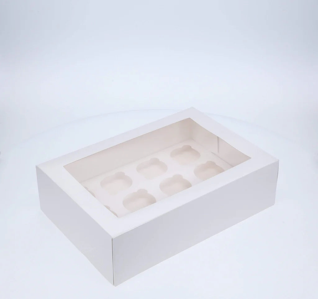 F2 Premium Cupcake Boxes with 12 Standard Holes Insert (10pcs) - VS Packaging
