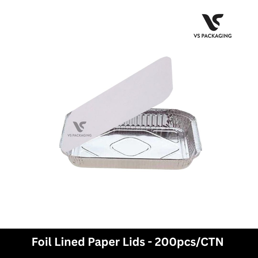 7330 Foil Lined Paper Lids 315x215x50mm - 200pcs/CTN VS Packaging