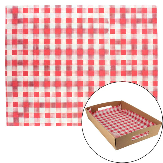 Greaseproof Paper Gingham Red - VS Packaging