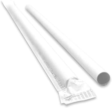 Regular Paper Straw White Individually Wrapped 6*200mm 2500pcs - VS Packaging