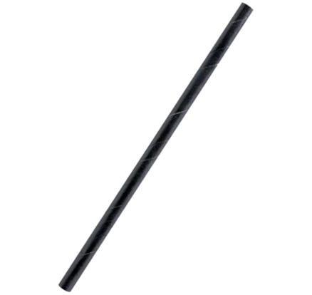 Jumbo Paper Straw Black 8*235mm 2500pcs - VS Packaging
